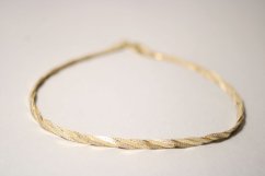 Zlatý prepletaný náramok, žlté zlato, 19 cm, 2,29 g, 14 karátov 585/1000