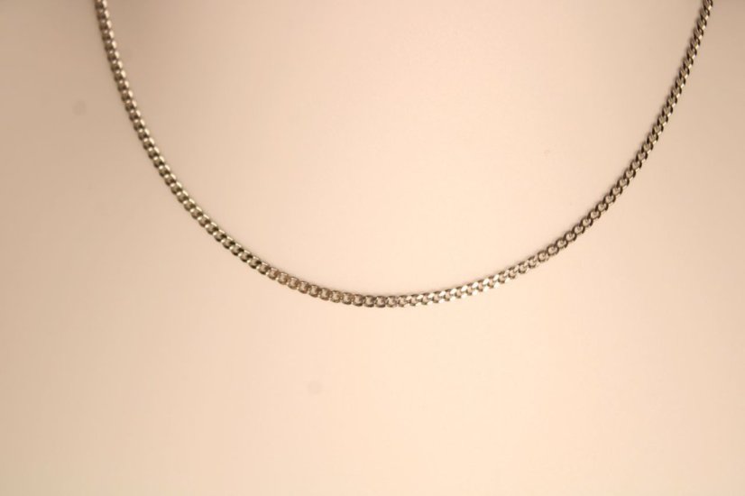 Strieborná rhodiovaná UNISEX retiazka vo vzore pancier, 50 cm, 1,88 g, 925/1000