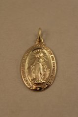 Prívesok- medailón Panny Márie- žlté zlato- 14K