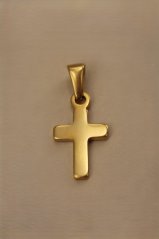 Prívesok- križik- hladký- pozlátená chirurgická oceľ