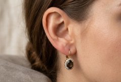 Náušnice- Záhneda- číre zirkóny- patent- žlté zlato- 14 karátov