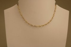 Retiazka - ovalné vzorované očka - žlté zlato - 14K