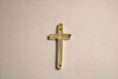 Závesný prívesok - jednoduchý krížik-žlté zlato-14 karátov
