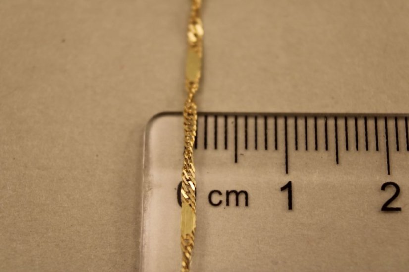 Retiazka - Singapur - platničky-  14k - žlté zlato