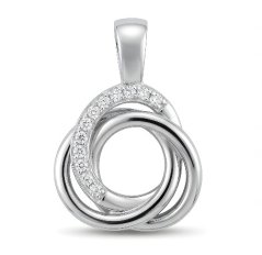 Zlatý prívesok - diamanty 0,04 ct - G-H/SI - biele zlato - 14K