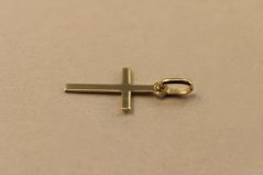Prívesok- hladfký krížik- žlté zlato- 14 karátov