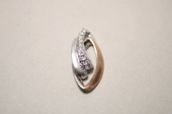 Kombinovaný strieborný prívesok s čírymi zirkónmi, rhodium, 1,78 g, 925/1000