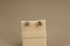 Náušnice - číry zirkón - puzetky - kombinované zlato - 14K