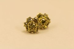 Náušnice-žlté zlato-zelený zirkón-14k