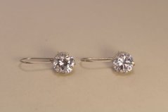 Náušnice-číry zirkón-biele zlato-14 karátov