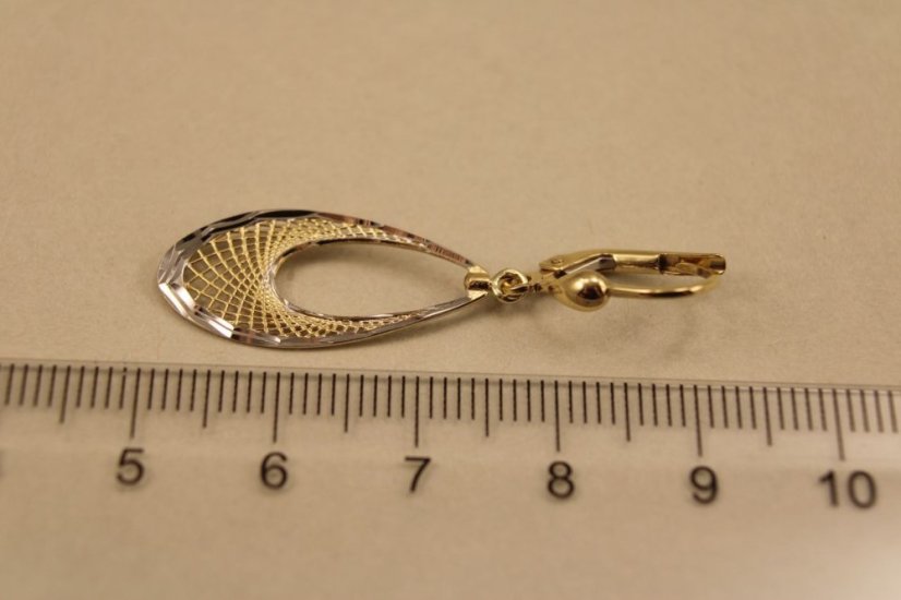 Náušnice- háčkovaný dizajn- patent- viacfarebné zlato- 14 karátov