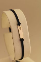 Šnúrkový náramok - Platnička so srdiečkom - Žlté zlato - 14k