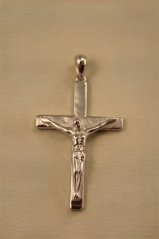 Prívesok- Ježiš na kríži- rhódiované striebro