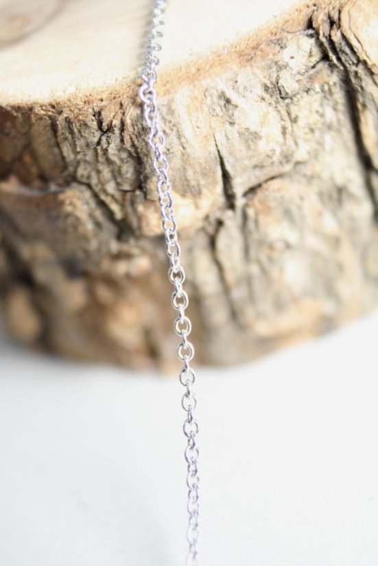 Strieborná celebritka s modrým Topásom a čírymi zirkónmi, rhodium, 44-47 cm, 3,33 g, 925/1000
