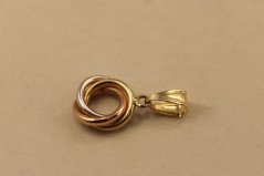 Prívesok- tri kruhy- viacfarebné zlato- 14 karátov