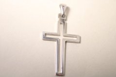 Prívesok-Kríž-rhodiované striebro
