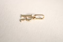 Zlatý prívesok písmeno R s hladkým povrchom, žlté zlato, 0,23g, 14 karátov, 585/1000