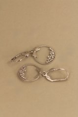 Náušnice- visiace- číre zirkóny- patent- biele zlato- 14 karátov