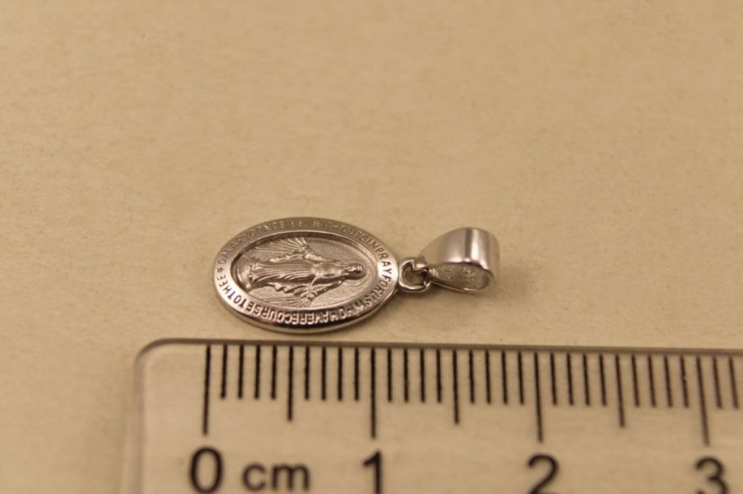 Prívesok- zázračná medaila- biele zlato- 14 karátov