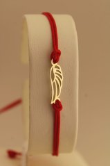 Šnúrkový náramok - Zlaté krídlo - Žlté zlato - 14k