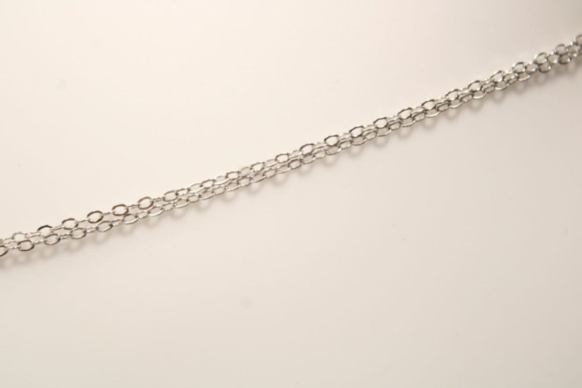 Strieborný náhrdelník so zirkónmi, rhodium, 43-48 cm, 2,58 g, 925/1000