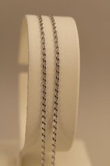 Retiazka -Vzor Pancier - Ovál -biele zlato - 14K