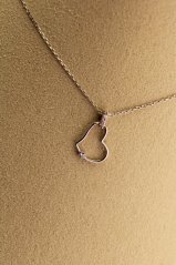 Zlatá celebritka - Otvorené srdce - Zirkón - Biele zlato - 14k