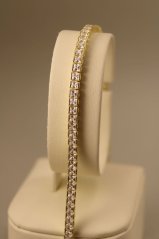 Náramok - tenisový - číre zirkóny - pozlátené striebro