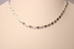 Strieborná retiazka vo vzore MARINA GUCCI, gravírovaný vzor, rhodium, 42 cm, 2,23 g, 925/1000