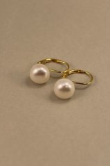 Náušnice- kultivované perly- patent- pozlátené striebro