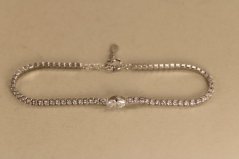 Náramok-posiaty čírymi zirkónmi-striebro