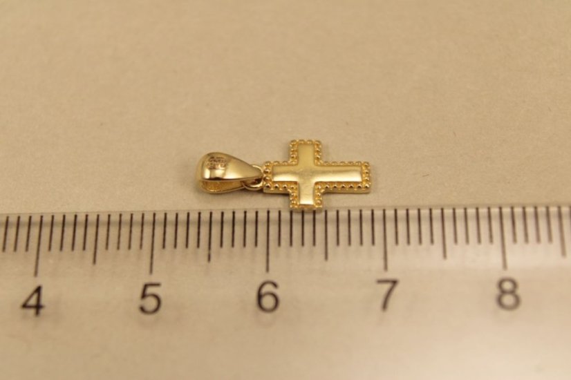 Zlatý prívesok krížik, žlté zlato 0,50g 14k 585/1000
