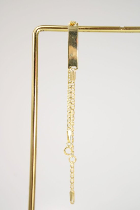 Zlatý náramok Marina Gucci s platničkou, žlté zlato, 13-15 cm, 1,50 g, 14 karátov 585/1000