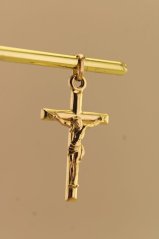 Prívesok - Kríž s Ježišom - Žlté zlato - 14k