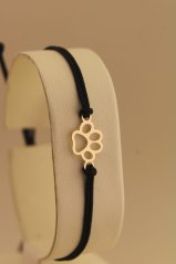 Šnúrkový náramok - Labka - Žlté zlato - 14k