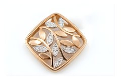 Diamantový prívesok-ružové zlato-diamanty 0,075 ct-H/Si-14 karátov