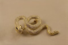 Brošňa- had- zirkóny- pozlátené striebro