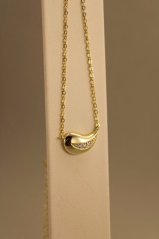 Celebritka - kvapka -číry zirkón - pozlátené striebro