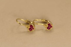 Náušnice-srdiečko-rúžový zirkón- brizúra- pozlátené striebro