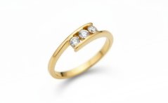 Prsteň- diamanty- H/Si2- žlté zlato- 14 karátov