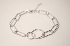 Strieborný náramok v modernom štýle, rhodium, 17-20 cm, 4,17 g, 925/1000