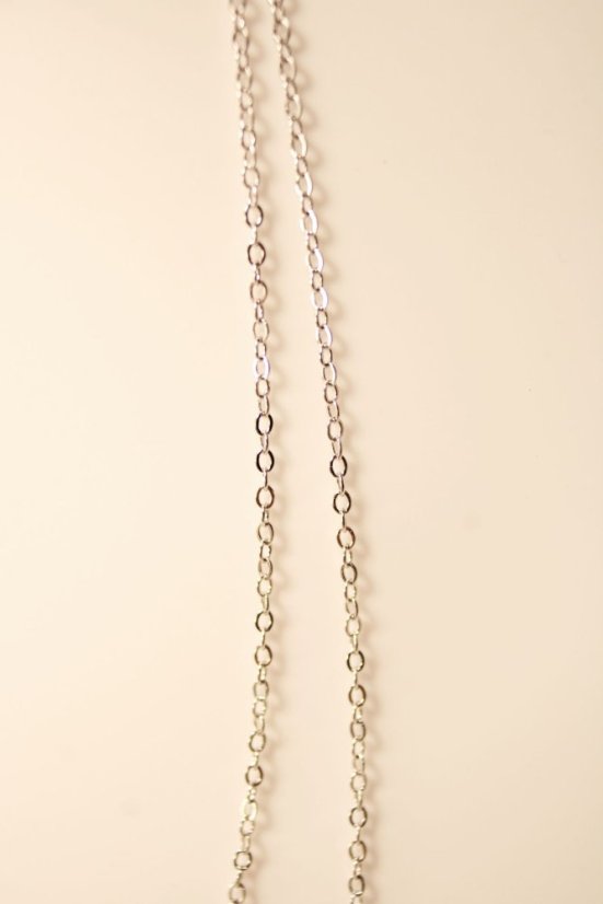 Strieborný náhrdelník so zirkónmi, rhodium, 43-48 cm, 1,86 g, 925/1000