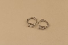 Náušnice - kruhy - číre zirkóny- rhodium - striebro