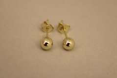 Náušnice-guličky-UNISEX- puzetky- pozlátené striebro