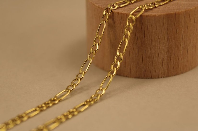 Retiazka-Figaro-žlté zlato-14 karátov