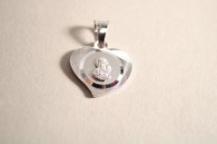 Prívesok-srdce-Matka Božia-gravír-rhódium-striebro