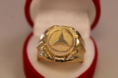 Prsteň-logo Mercedes Benz-žlté zlato-14 karátov