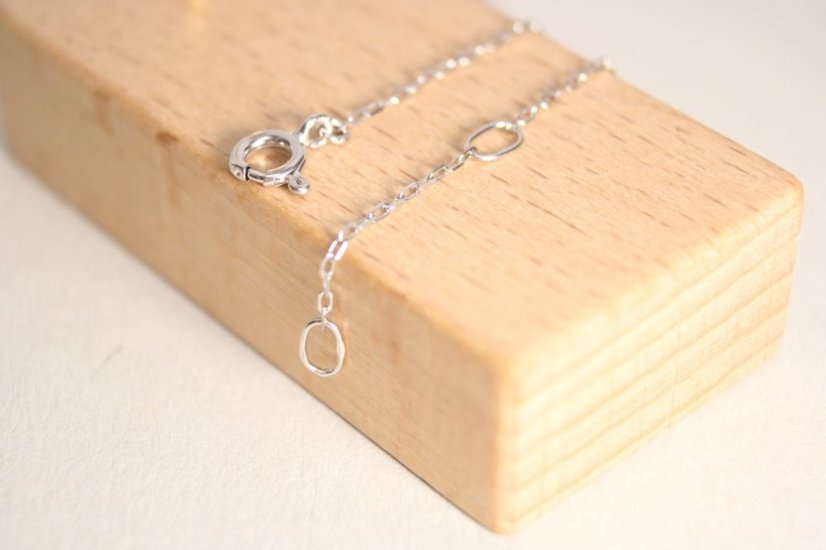 Náramok - biele zlato-krížik-číre zirkóny-14 karátov