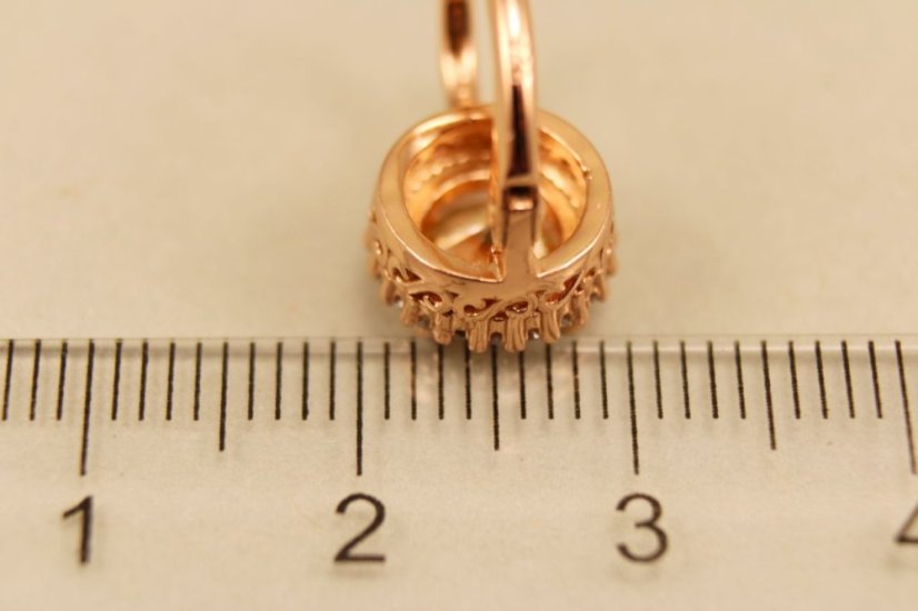 Pozlátené strieborné náušnice so žltým zirónom a čírymi zirkónmi, klasické zapínanie, 3,82g 925/1000