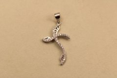 Prívesok - krížik - zirkóny - striebro - rhodium